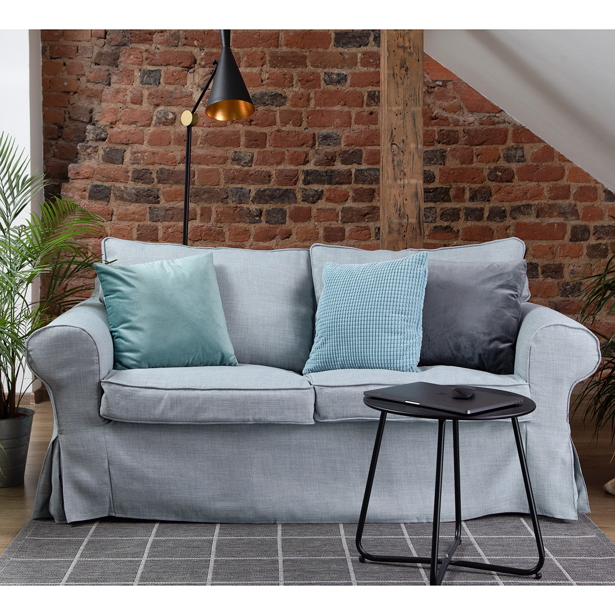Ikea_Masters_of_Covers_Ektorp_2_Seater_Sofa_Cover_Polyester_Light_Cyan_real_photo_1