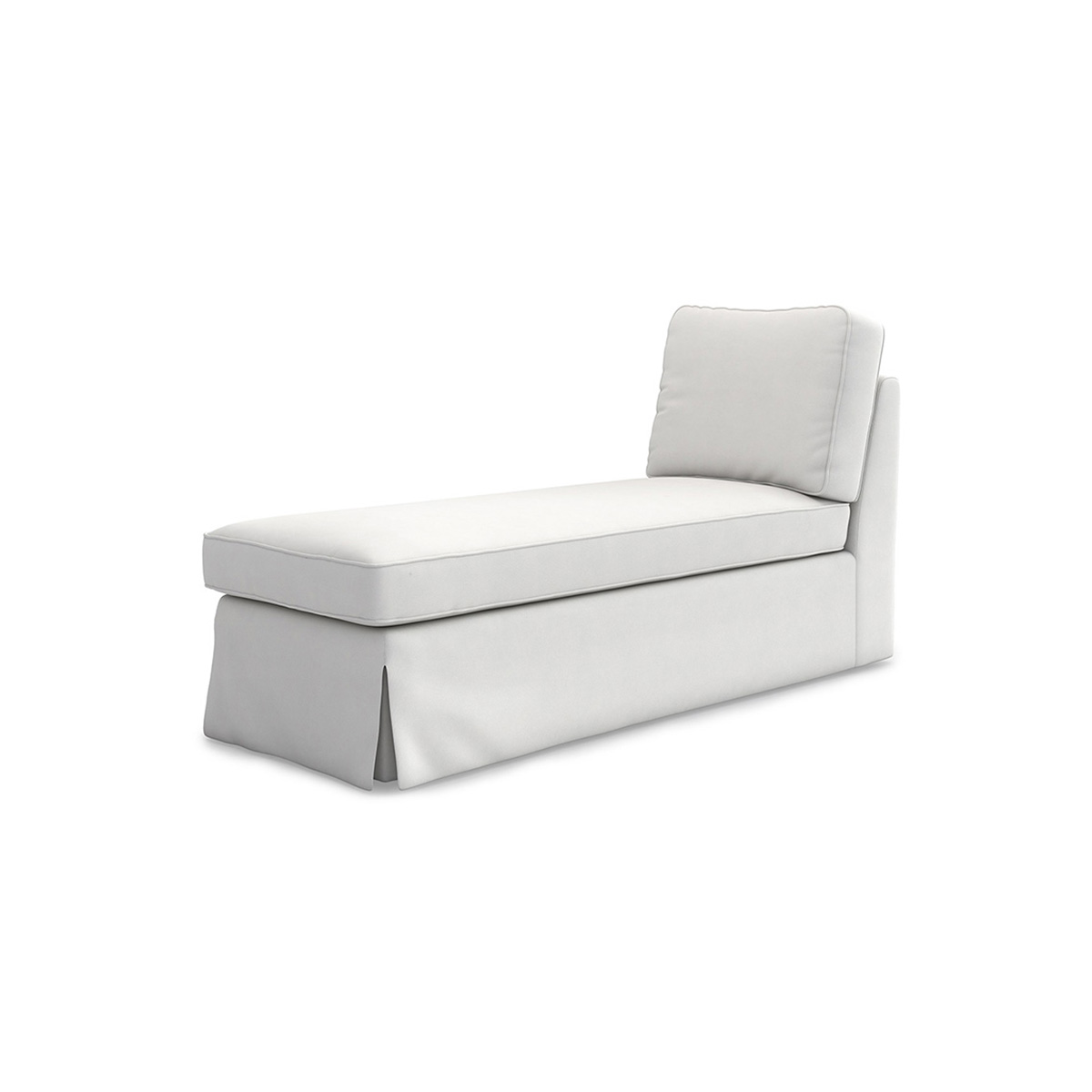 Ikea_Masters_of_Covers_Ektorp_Chaise_Lounge_No_Arms_Cover_COTTON_WHITE Ektorp Chaise Lounge No Arms Cover - Image 1